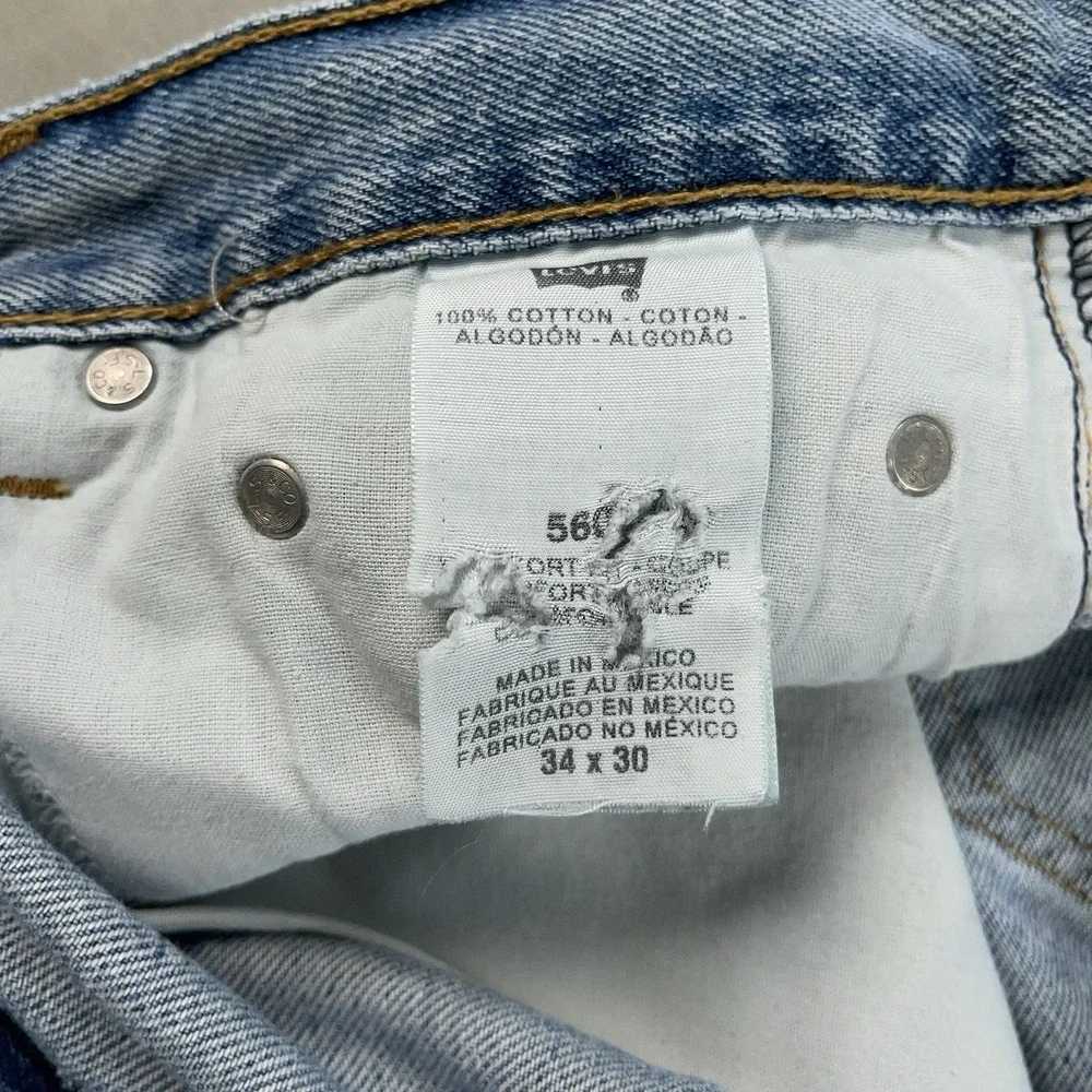Vintage Levis 560 Jeans Mens 34x30 Comfort Fit Loose Denim Distressed Baggy Y2K